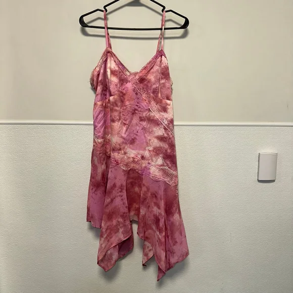 Wild Fable Women’s Y2K Style Tie-Dye Slip Dress Pink Cream NWT NEW Large Lace - Picture 12 of 12